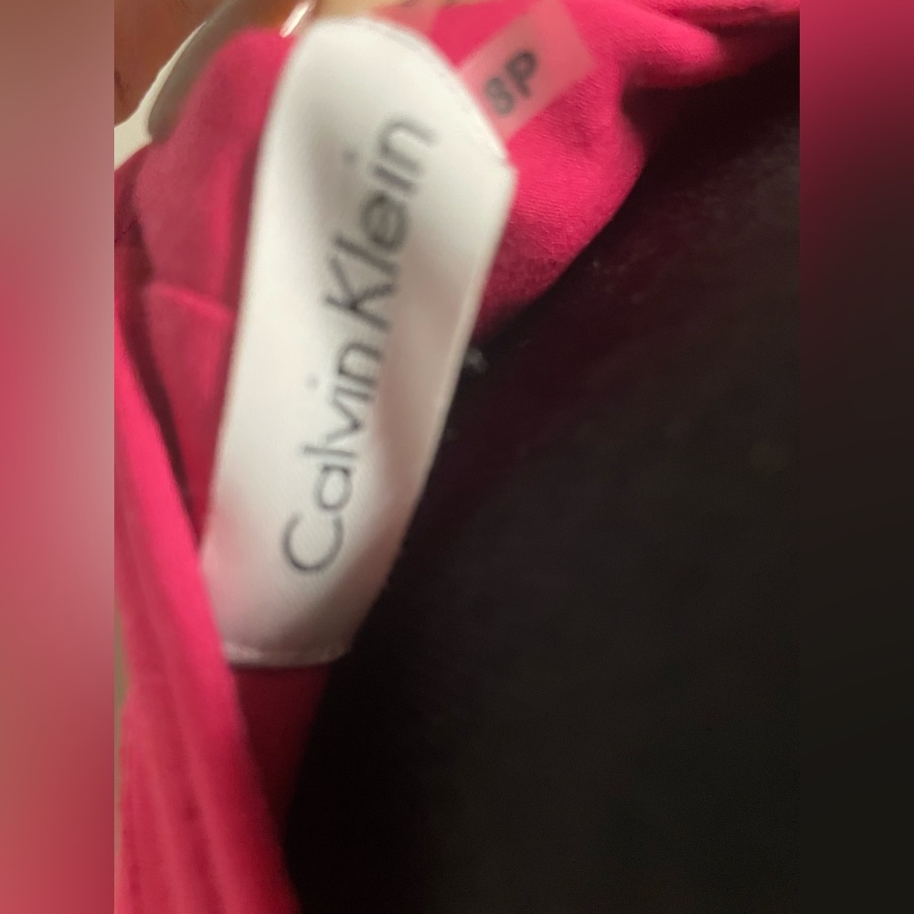 CALVIN KLEIN Hot Pink Fitted & Sleeveless Mini Dress - Picture 4 of 5